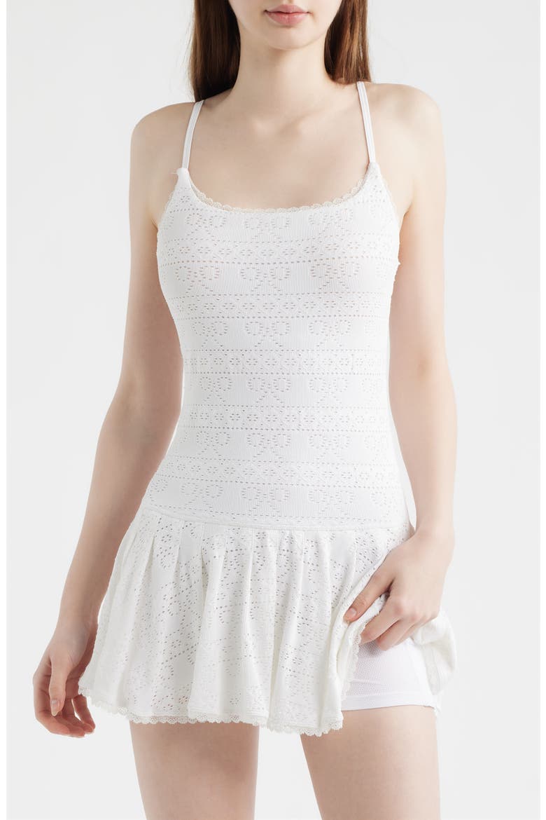 Leala Eyelet Knit Minidress, Alternate, color, TRUE WHITE
