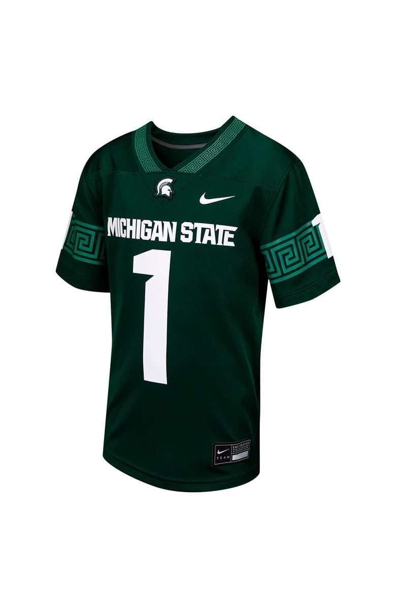 Nike Youth Nike #1 Green Michigan State Spartans Untouchable Replica Game Jersey, Alternate, color, 