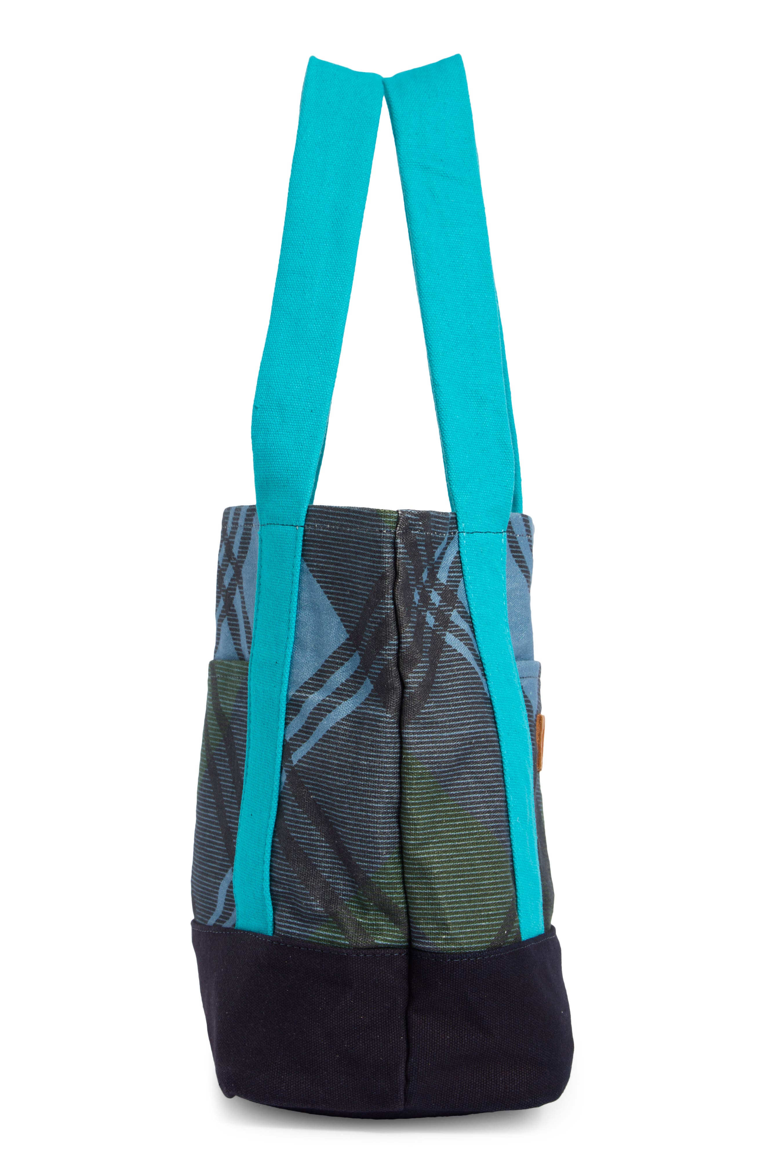 Medium Kylee Colorblock Tote Bag, Alternate, color, LAGOON TARTAN
