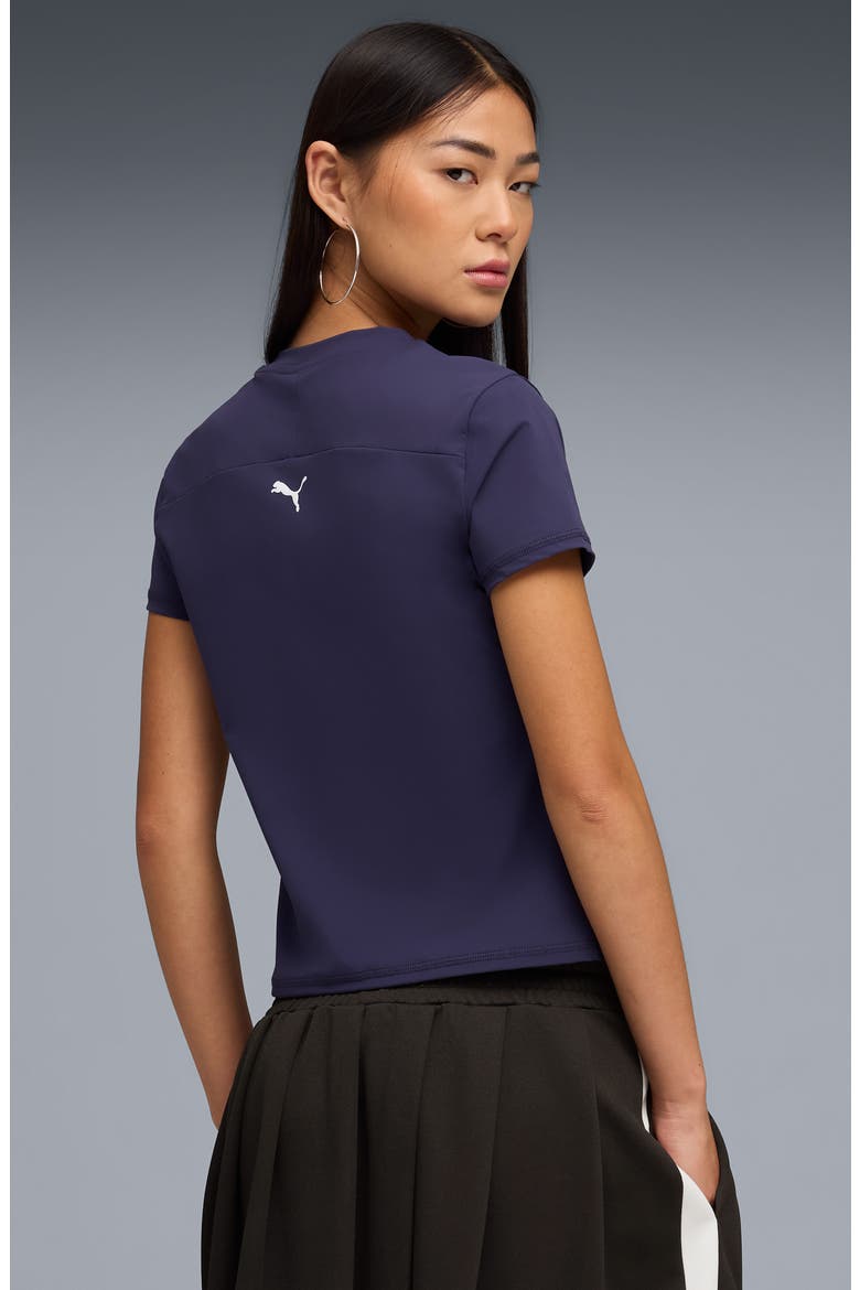 Dare to Slim Graphic Half Zip Top, Alternate, color, DEEP PLUM