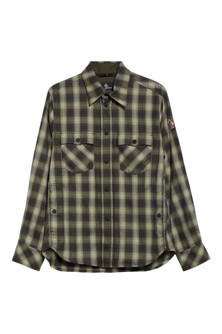 Plaid Cotton & Tencel™ Lyocell Flannel Snap-Up Shirt, Main, color, GREEN