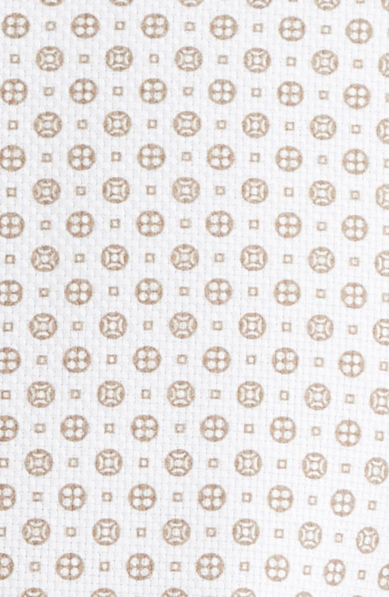 Bugatchi Axel Shaped Fit Geo Print Button-Up Shirt, Alternate, color, Camel