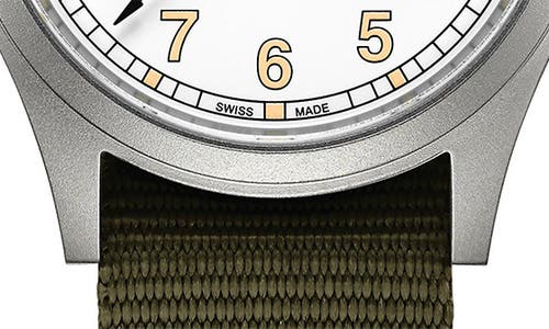 Hamilton Khaki Field Nato Strap Watch, 38mm In Green And White