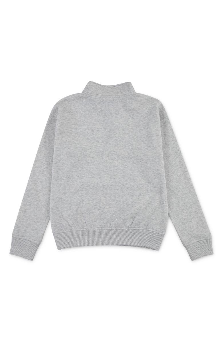 abercrombie kids Kids' Essential Quarter Zip Cotton Blend Sweatshirt, Alternate, color, Light Grey Heather