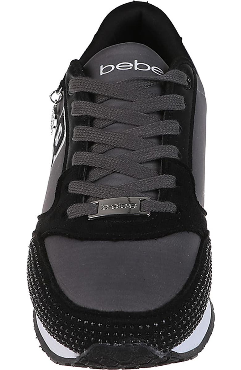 bebe Embellished Varsity Low Top Sneaker, Alternate, color,