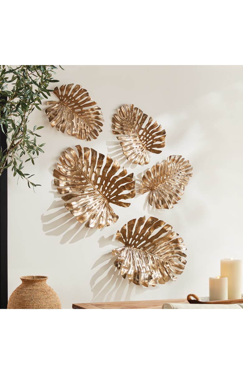 Napa Home & Garden Monstera Wall Art, Alternate, color, Gold