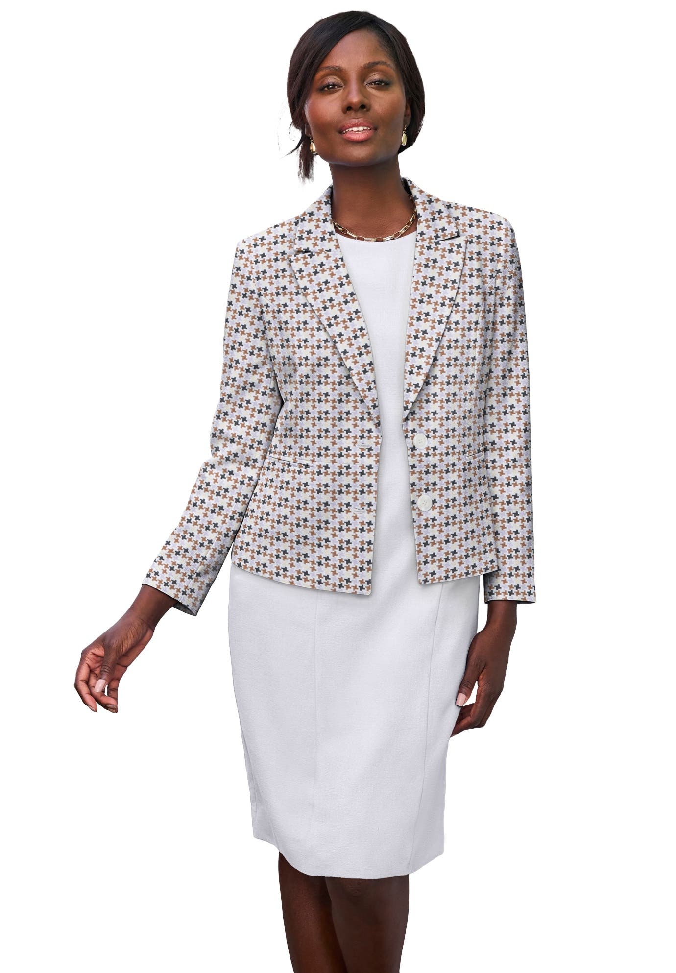 MOCHA LILAC MIXED HOUNDSTOOTH