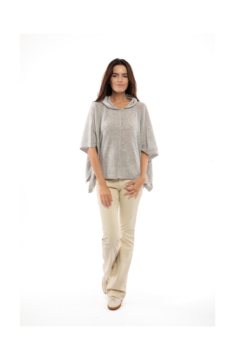 Monticelli Cashmere Pure Cashmere Hoodie Poncho, Alternate, color, Night Blue