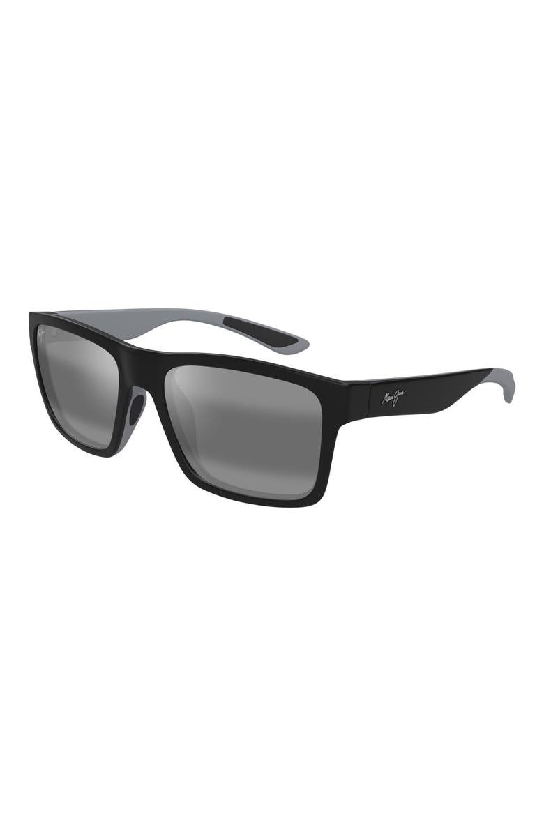 The Flats 57mm PolarizedPlus2® Rectangular Sunglasses, Alternate, color, BLACK/ NEUTRAL GREY