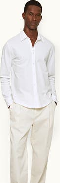 Orlebar Brown Giles Pique Classic Collar Cotton Pique Shirt