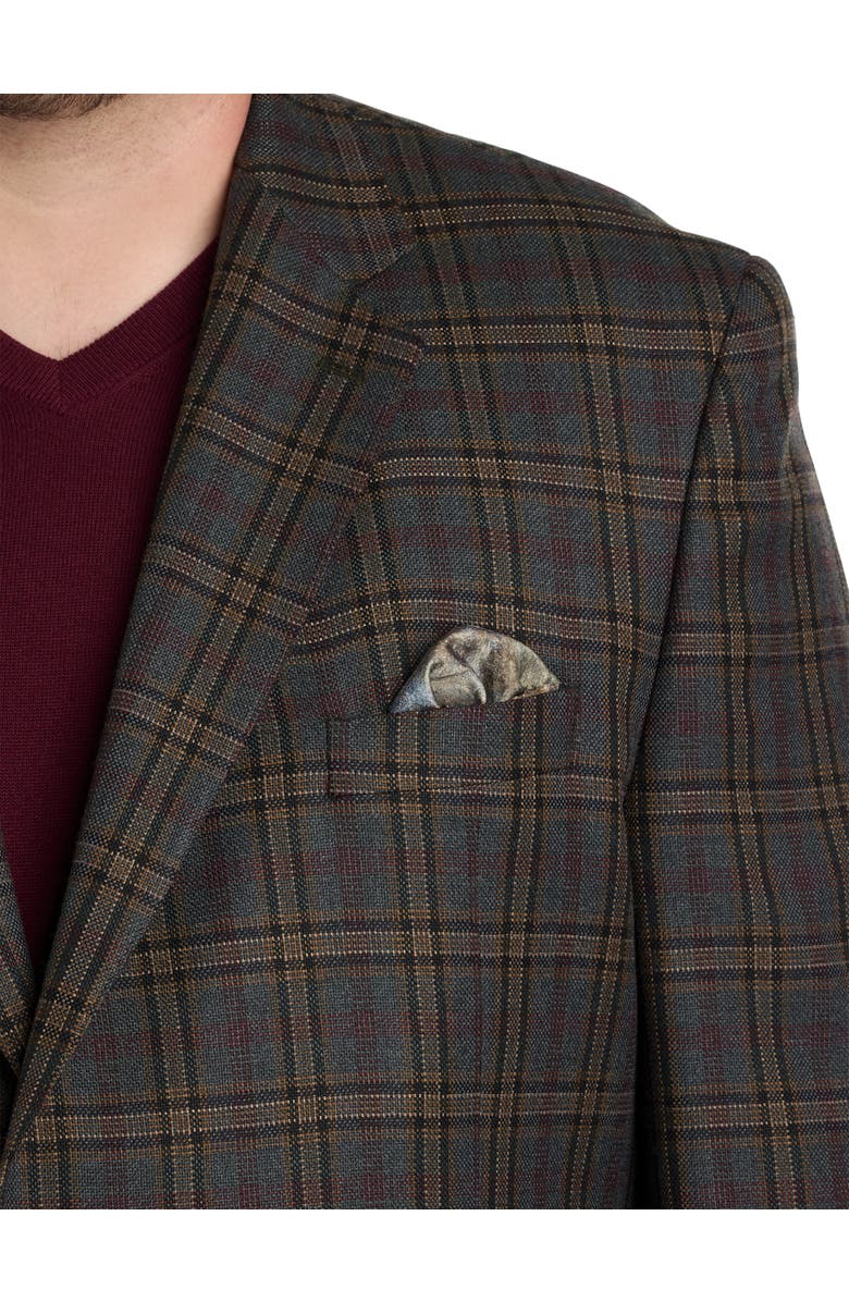 Tallia Wool-Blend Plaid Sport Coat, Alternate, color, Green