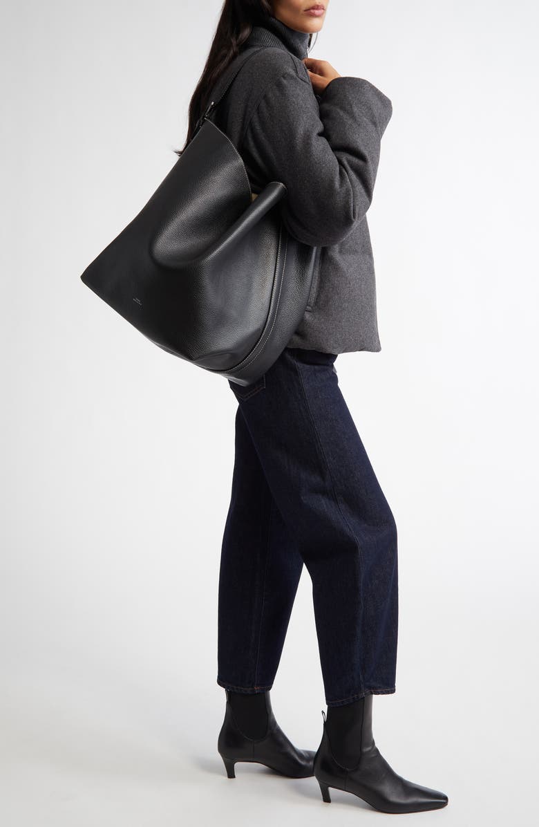 TOTEME Leather Tote, Alternate, color, Black