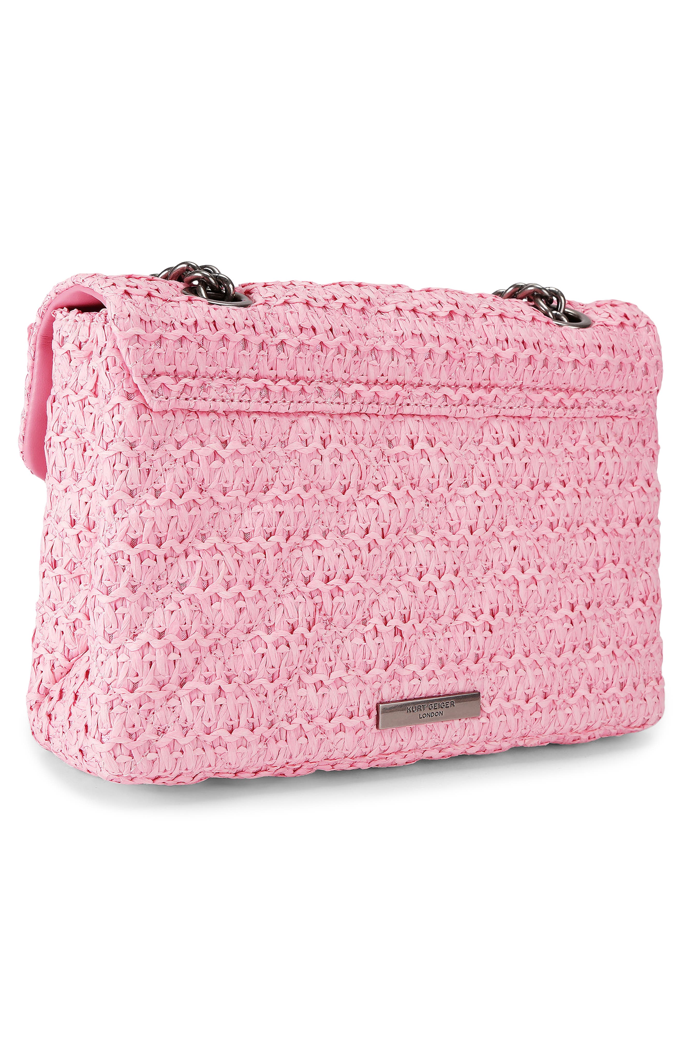 Kurt Geiger London Kensington Raffia Convertible Shoulder Bag, Alternate, color, Pink