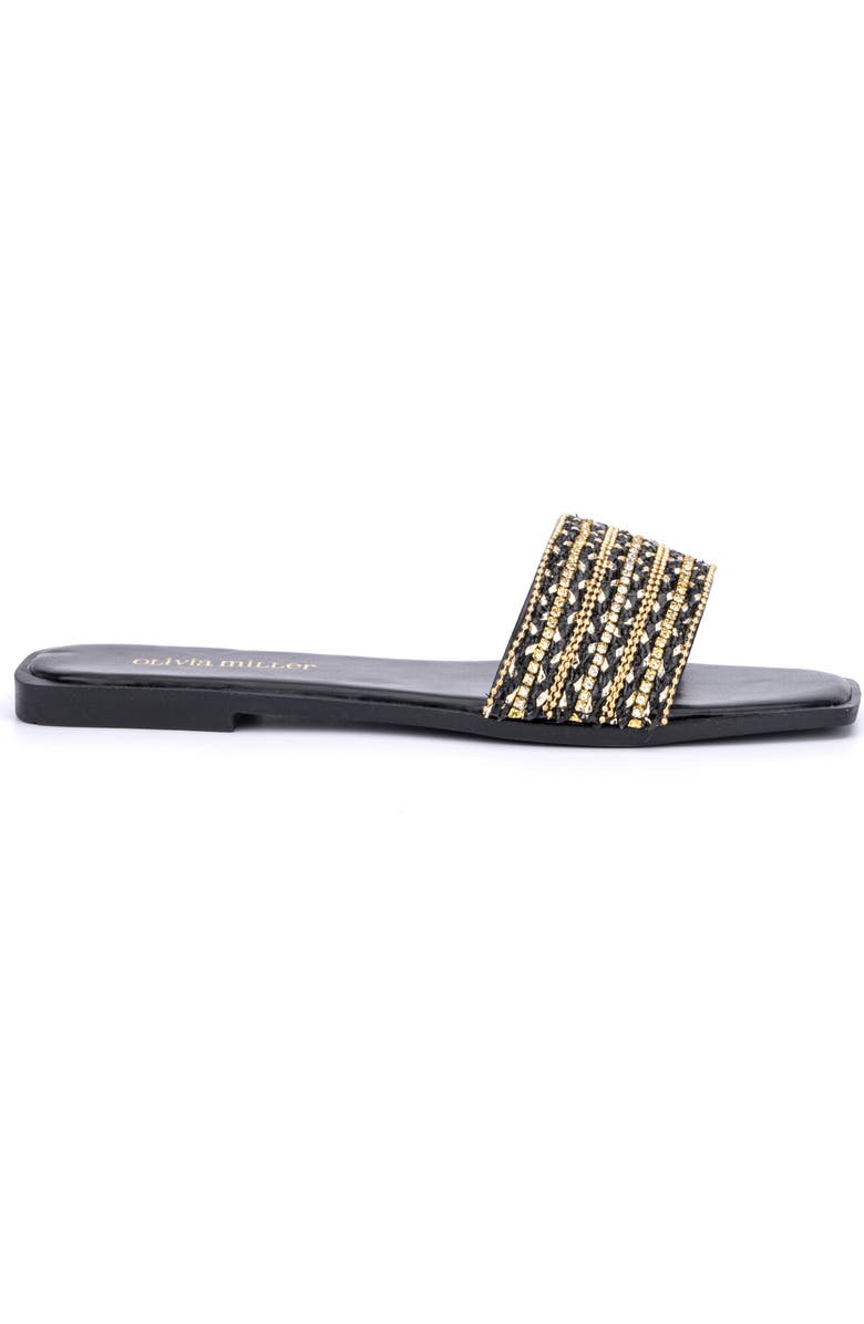 OLIVIA MILLER Victoria Rhinestone Slide Sandal, Alternate, color,