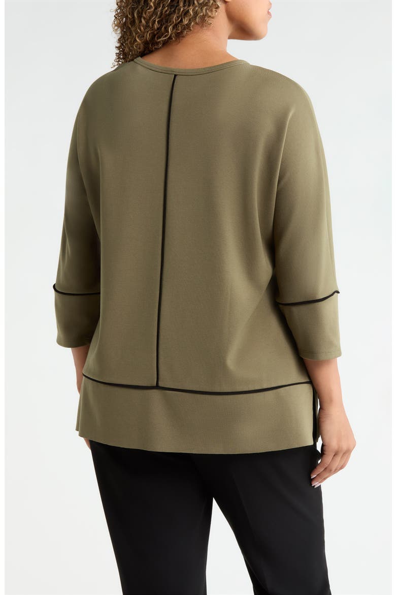 Piped Dolman Sleeve Tunic, Alternate, color, JASPER GREEN / JONES BLACK