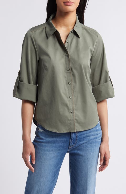 Roll Tab Button-Up Shirt