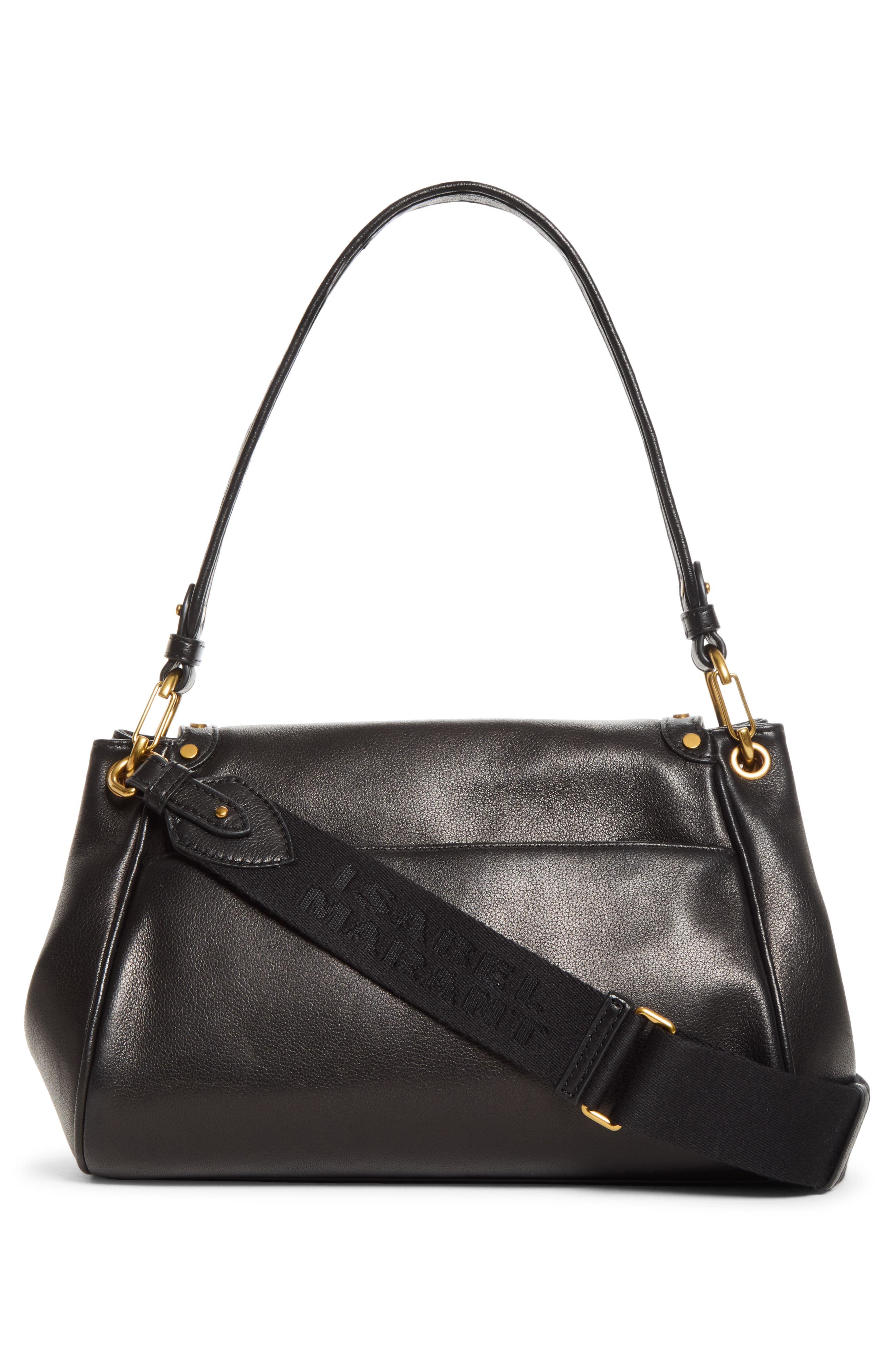 Chany Studded Leather Shoulder Bag, Alternate, color, BLACK 01BK