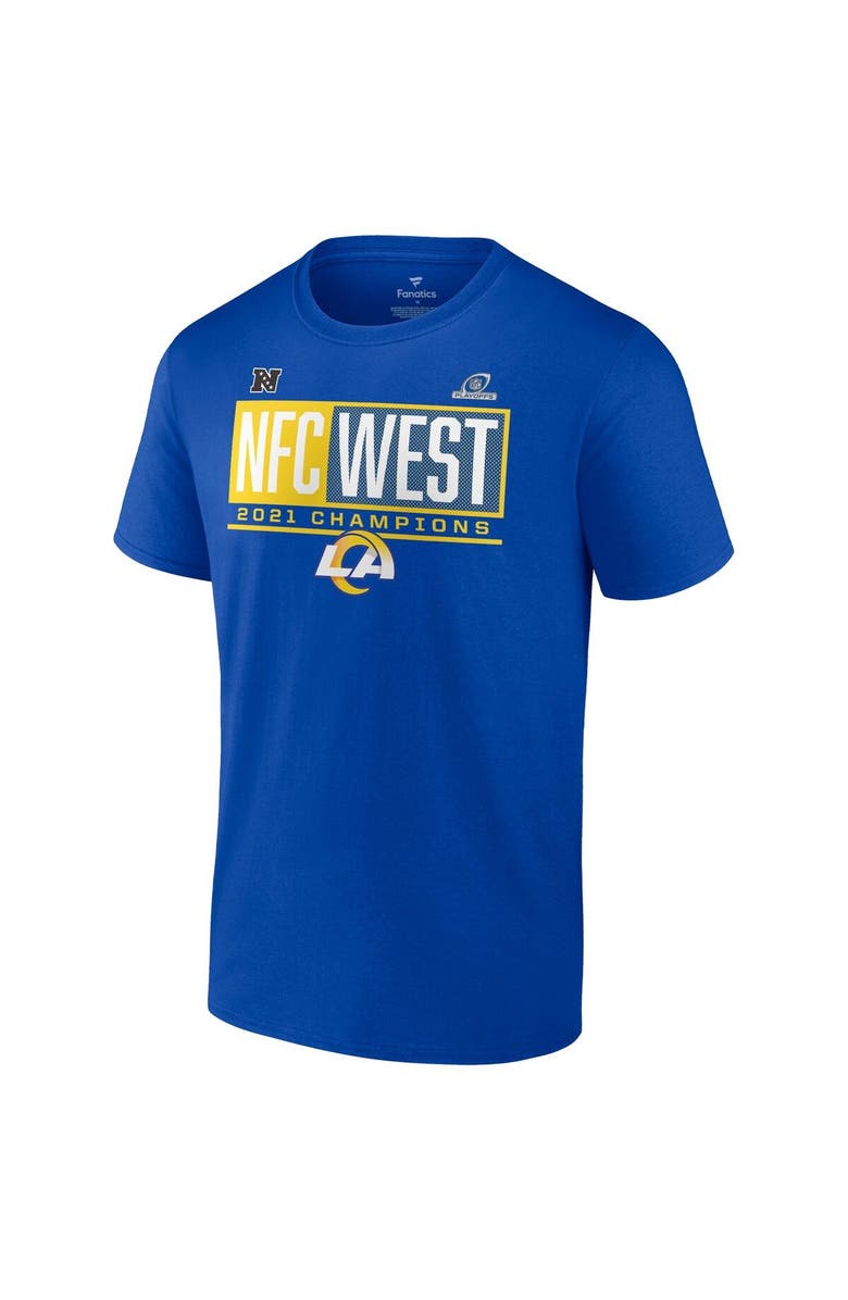 FANATICS Men's Fanatics Branded Royal Los Angeles Rams 2021 NFC West Division Champions Blocked Favorite T-Shirt, Alternate, color, 