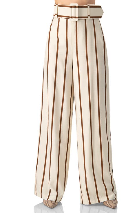 Striped Wide-Leg Pants