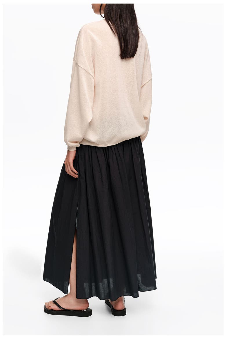 A-Line Maxi Slit Skirt, Alternate, color, BLACK