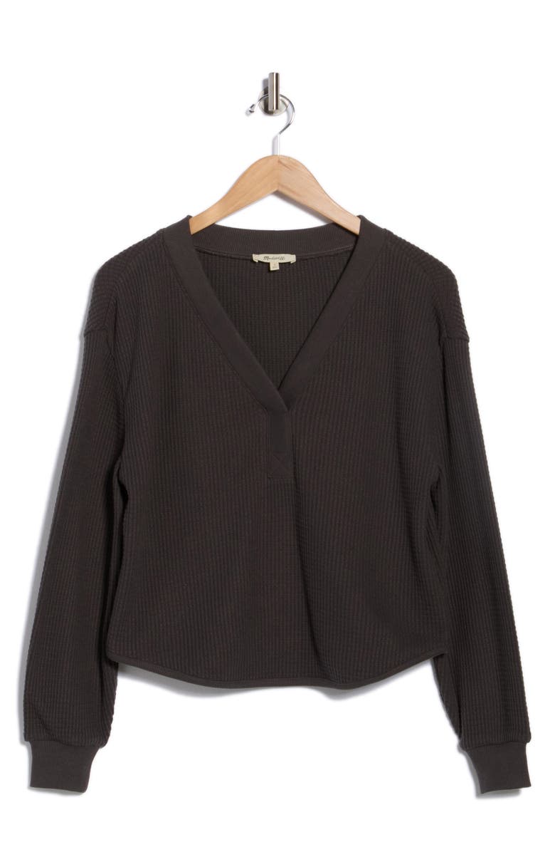 Madewell Brushed Waffle V-Neck T-Shirt, Alternate, color,