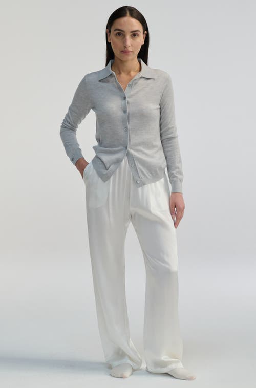 Almina Concept Button Up Knit Top In Grey