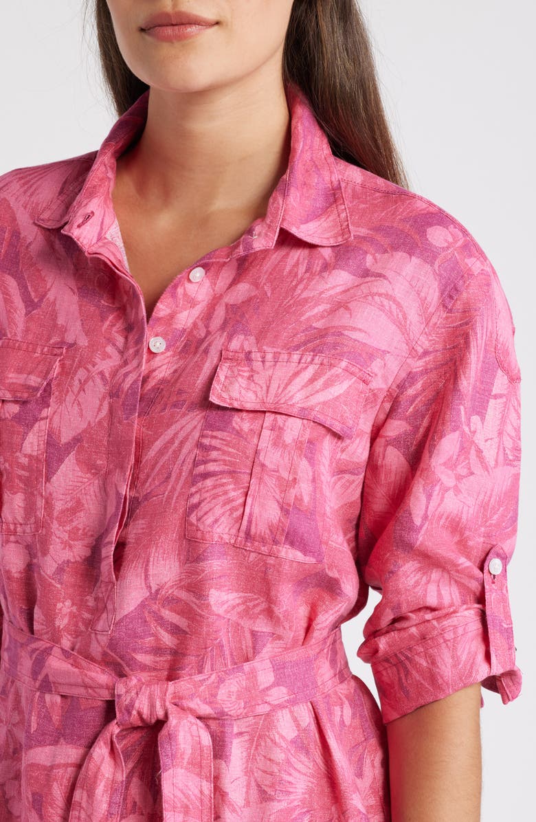 Tommy Bahama Paradise Palmera Tie Waist Shirtdress, Alternate, color, 