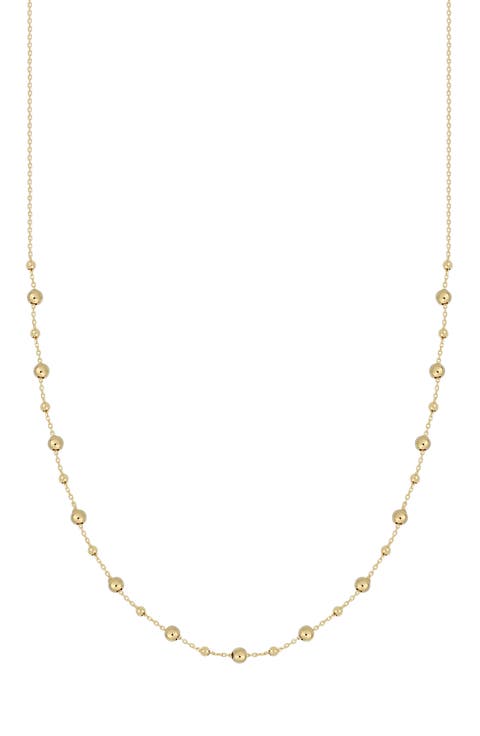 14K Gold Ball Bead Chain Necklace