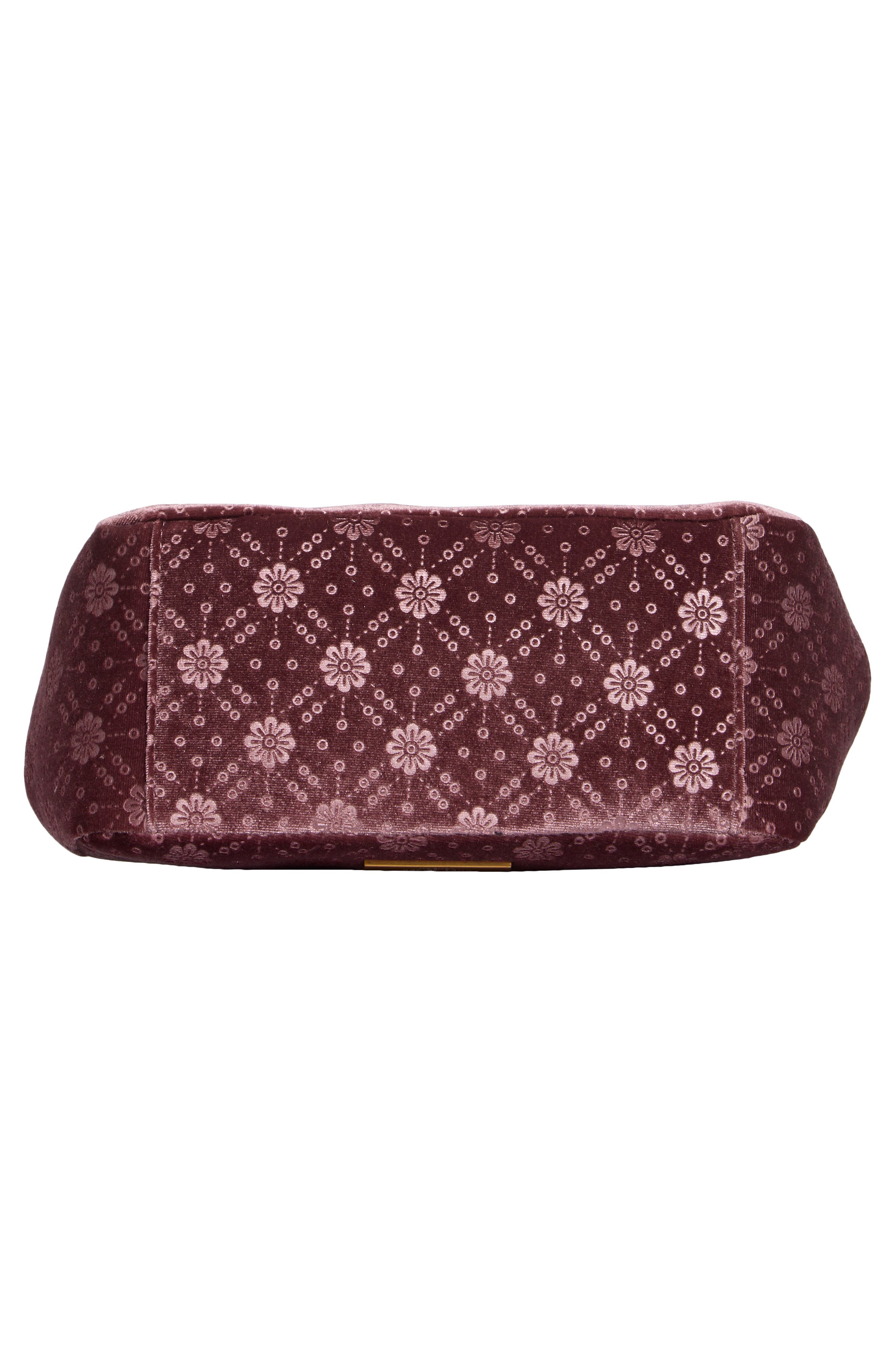 Floral Embroidered Velvet Frame Clutch, Alternate, color, PINK COMB
