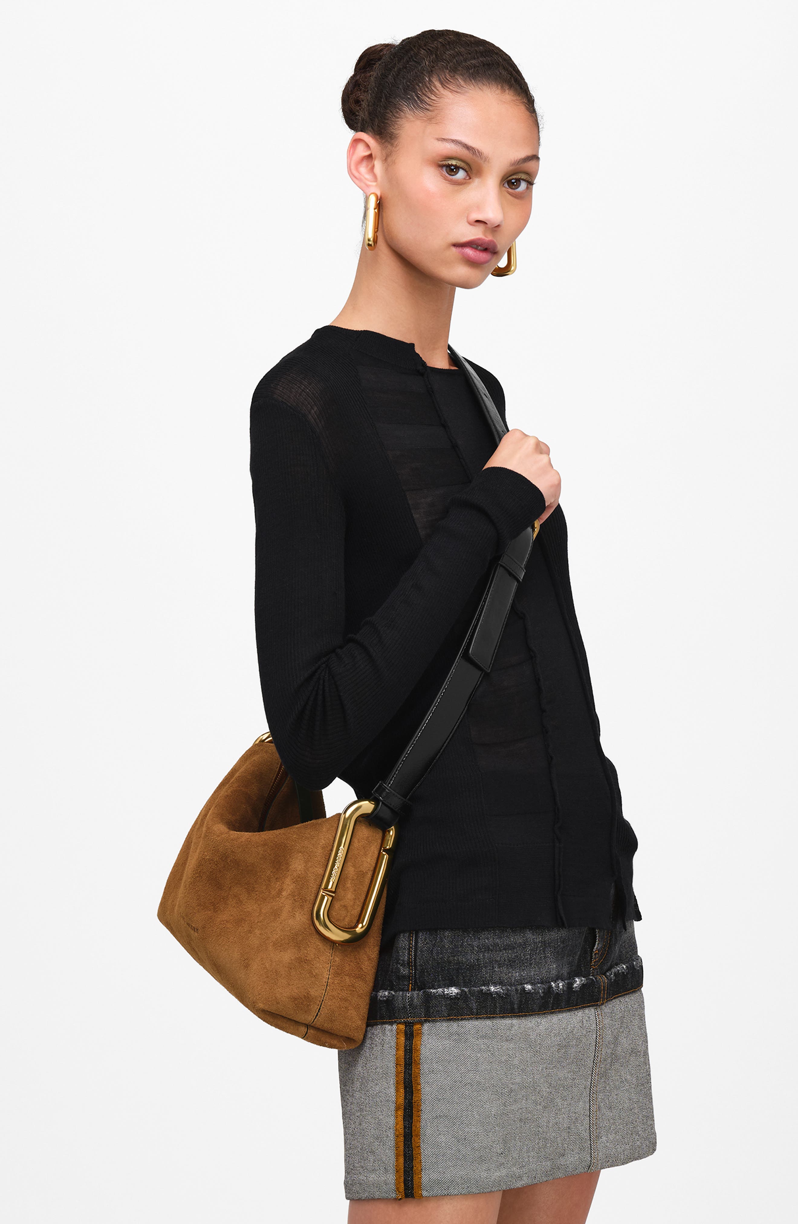 Scene Medium Crinkled Leather Shoulder Bag, Alternate, color, COPPER