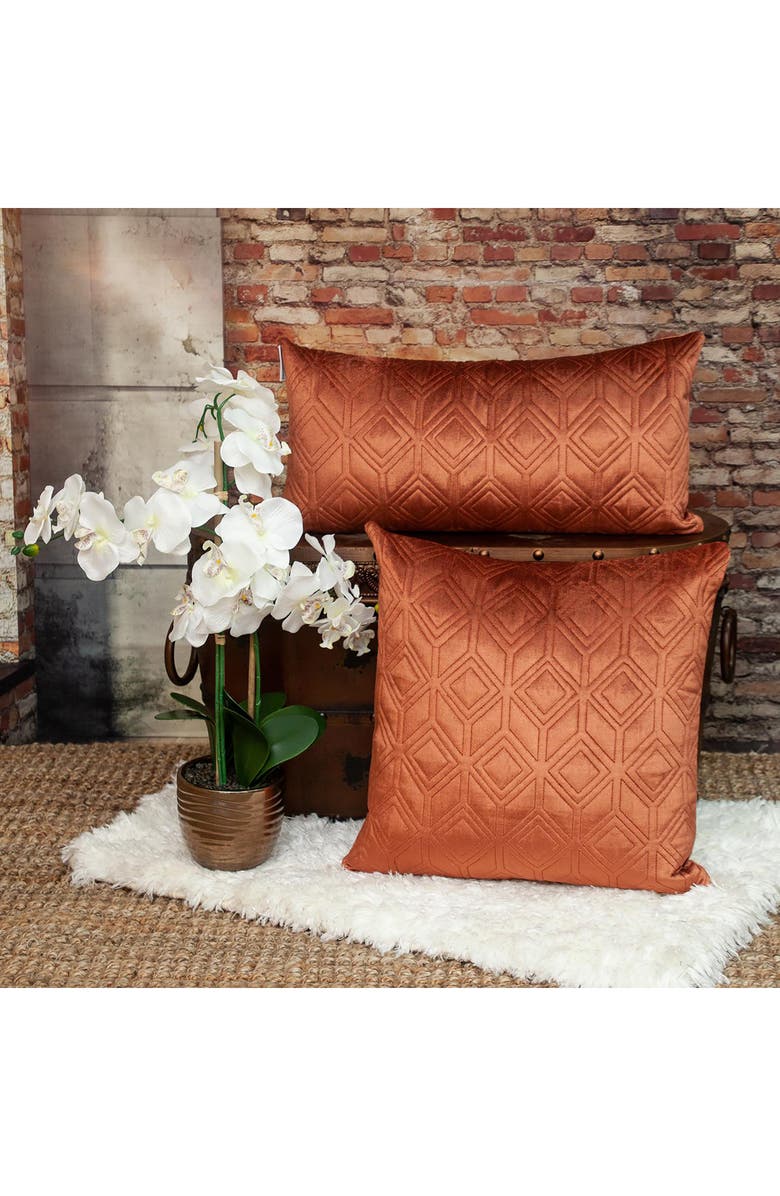 PARKLAND COLLECTION Aleta Throw Pillow, Alternate, color, Burnt Orange