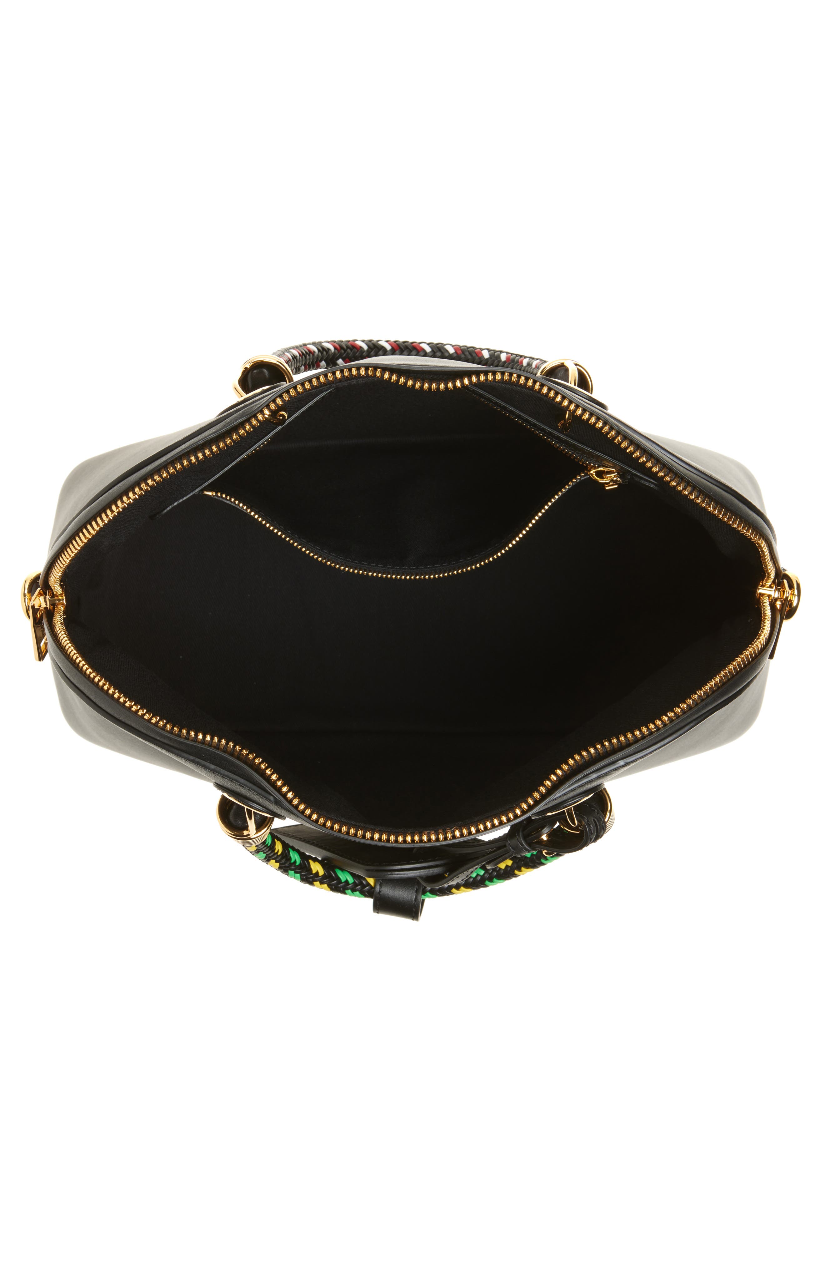 Moschino Braided Cord Leather Handbag, Alternate, color, 