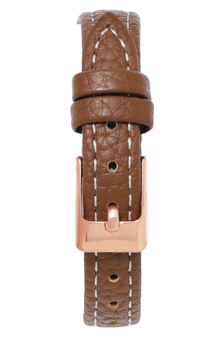 Lisbon Faux Leather Strap Watch, 26mm x 20mm, Alternate, color, BROWN/ GOLD