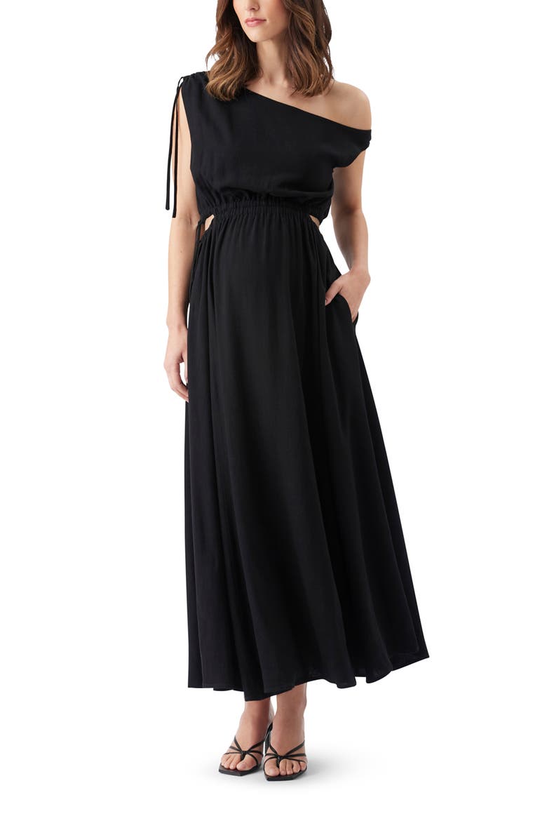 Presley Off Shoulder Dress, Main, color, Black