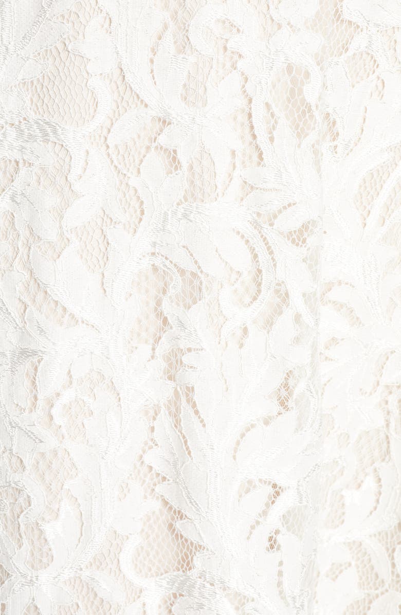 Tadashi Shoji Deep V-Neck Lace Trumpet Wedding Dress, Alternate, color,