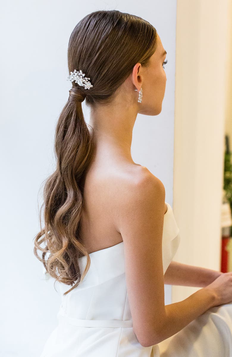 Brides & Hairpins Kalene Crystal & Freshwater Pearl Hair Comb, Alternate, color, Silver