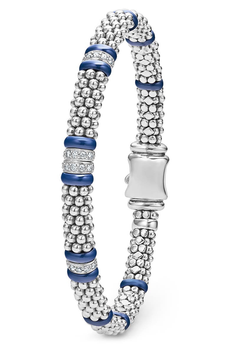 Blue Caviar Diamond & Ceramic Station Rope Bracelet, Alternate, color, MARINE