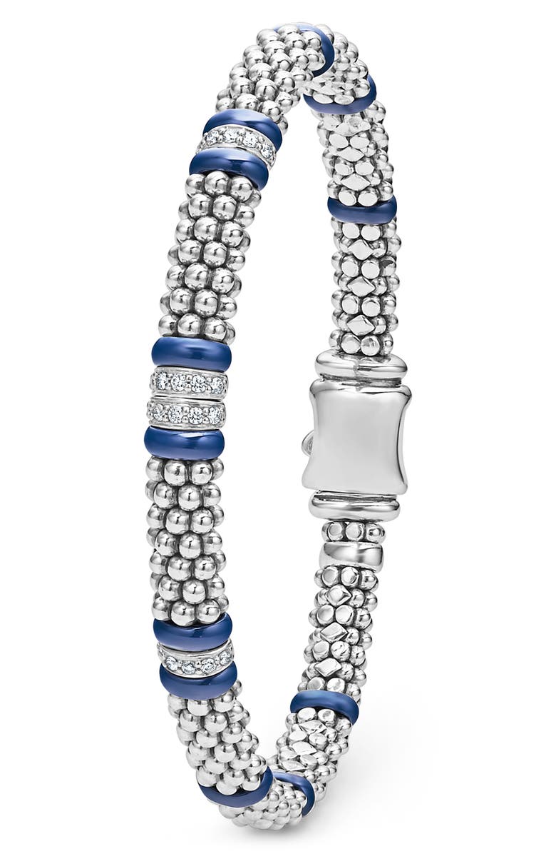 LAGOS Blue Caviar Diamond & Ceramic Station Rope Bracelet, Alternate, color, Marine