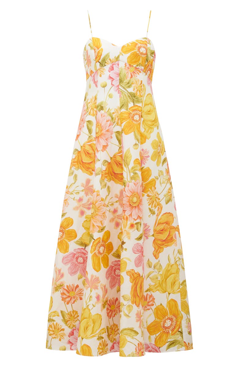 Ever New Vayda Floral Linen Blend A-Line Dress, Alternate, color, 