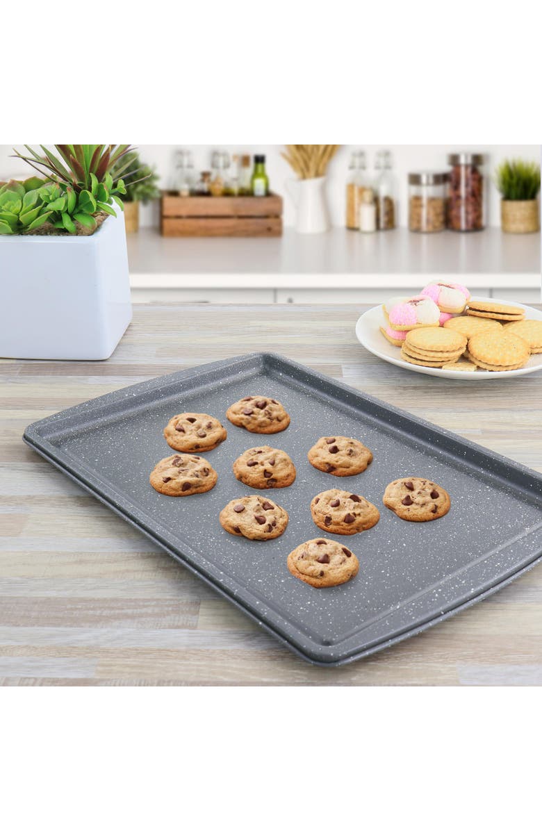 OSTER 3 Piece Carbon Steel Cookie Sheet Set, Alternate, color, Grey