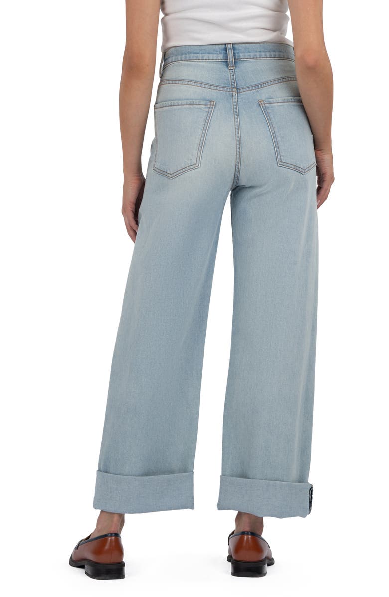 KUT from the Kloth Gwen High Waist Cufed Wide Leg Jeans, Alternate, color, Meaning
