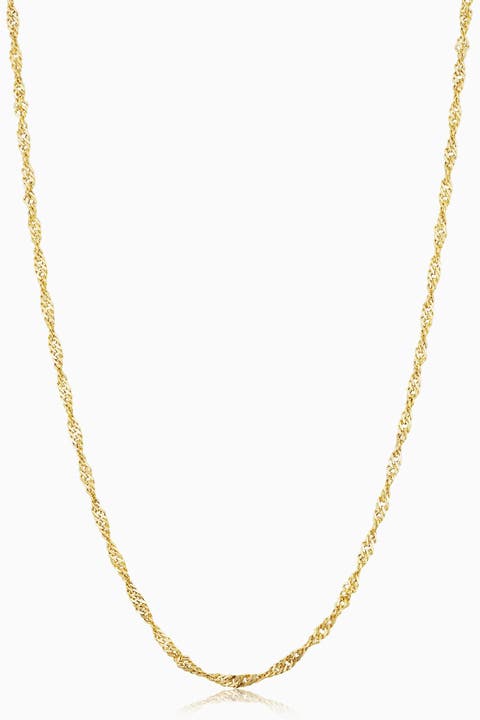 10K Gold Bold Spirah Chain Necklace