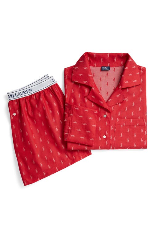 Polo Ralph Lauren Crop Short Pajamas In Red