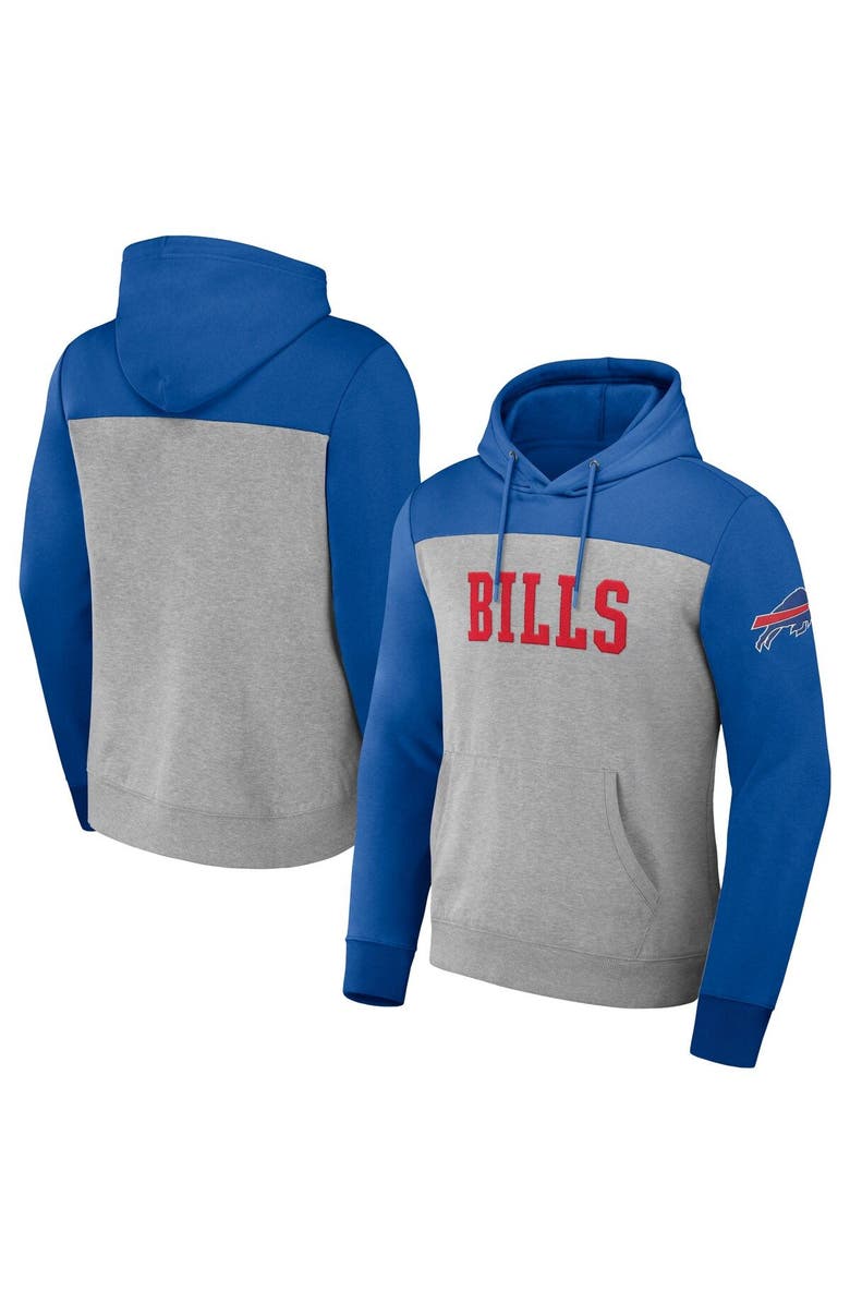 NFL X DARIUS RUCKER Men's NFL x Darius Rucker Collection by Fanatics Heather Gray Buffalo Bills Color Blocked Pullover Hoodie, Main, color, Heather Gray