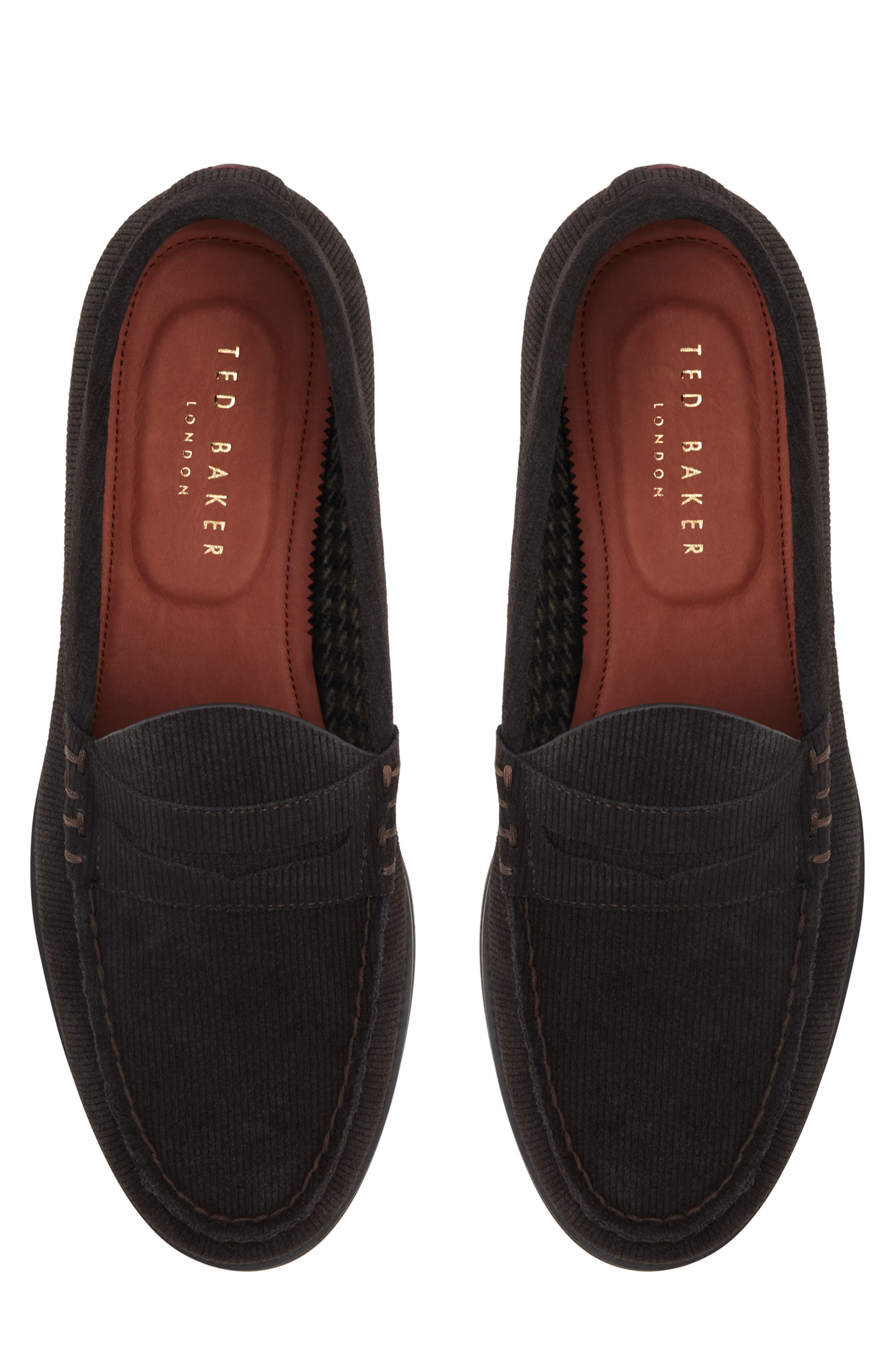 Ted Baker London Parkhill Penny Loafer, Alternate, color, Suede Dark Brown