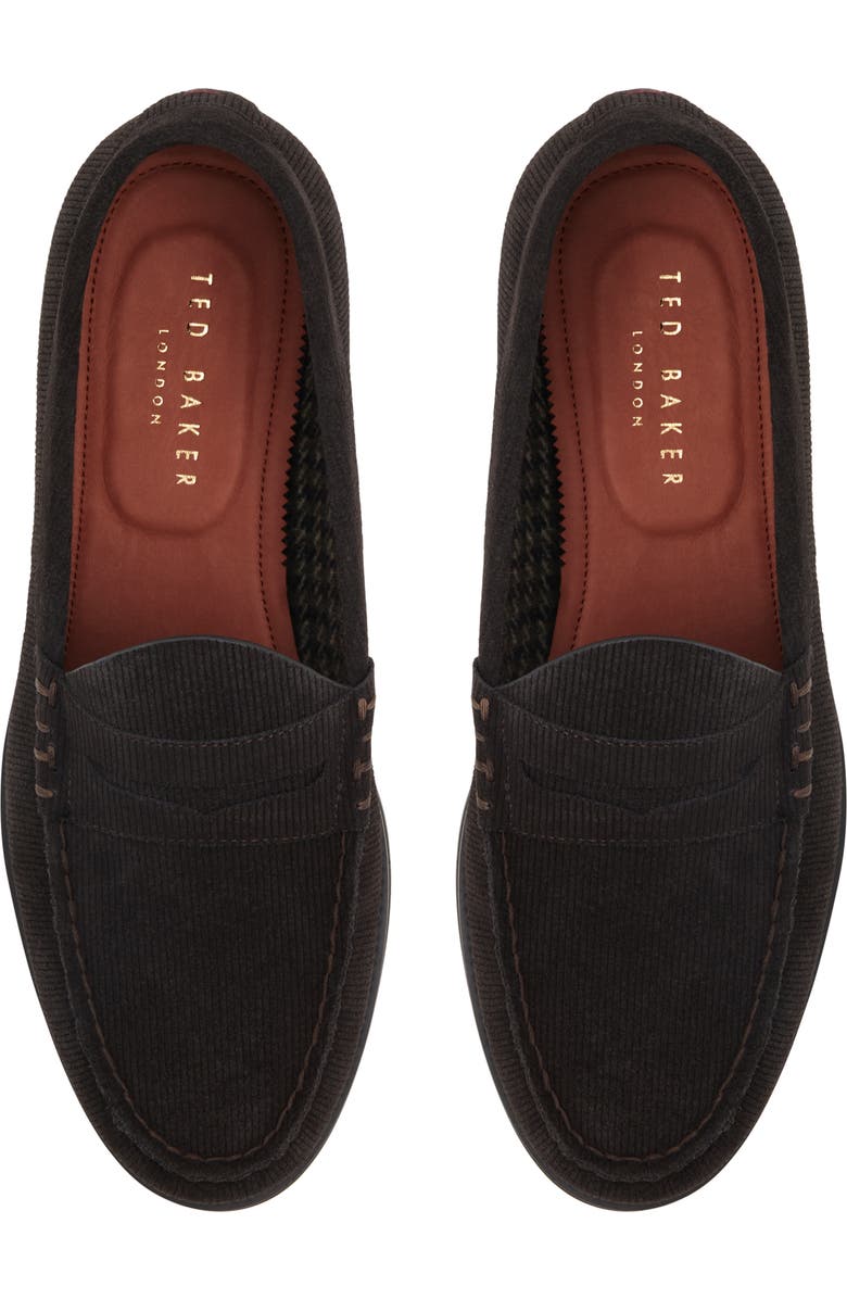 Ted Baker London Parkhill Penny Loafer, Alternate, color, Suede Dark Brown