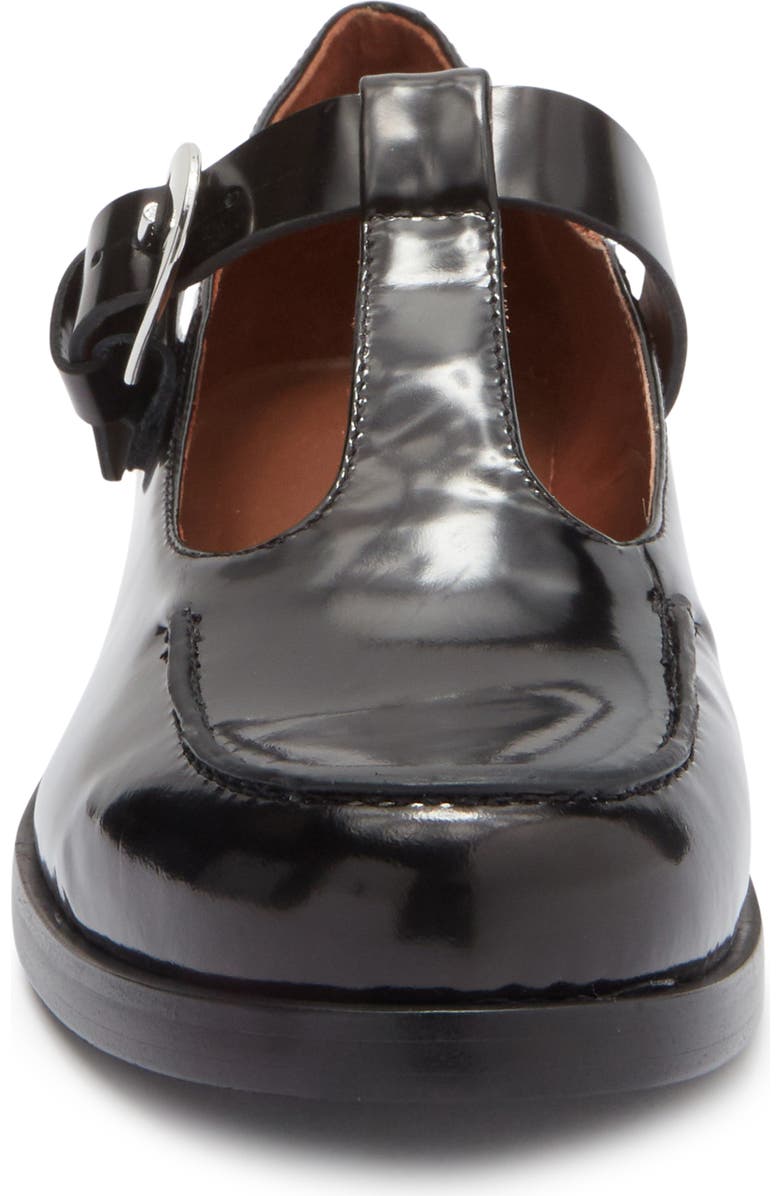 Reformation Angela Mary Jane Flat, Alternate, color, Black Leather