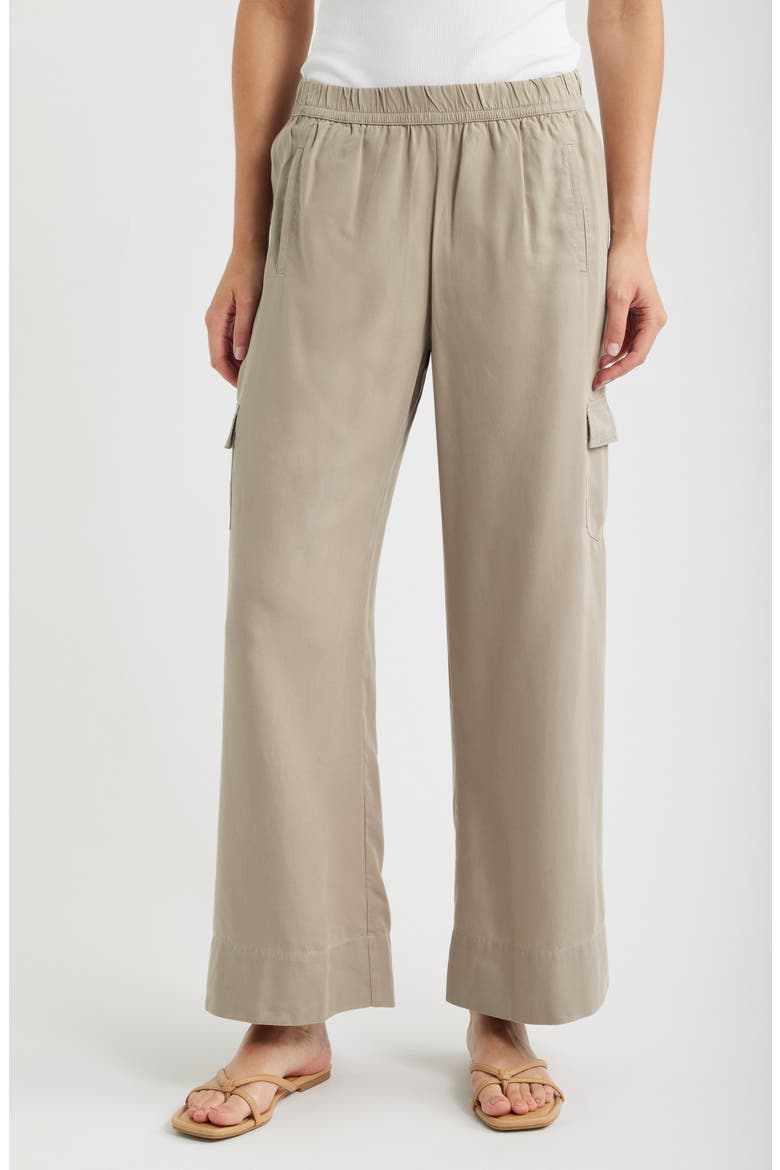 Eliot Wide Leg Cargo Pants, Main, color, DARK COBBLESTON