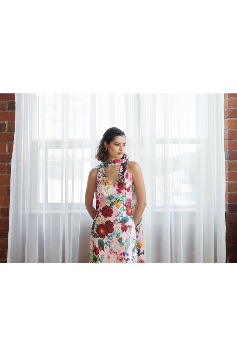 Catalina Silky Gown In Petal Muse, Alternate, color, Petal Muse