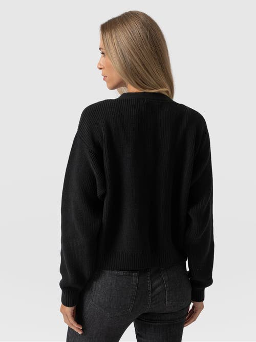 Saint + Sofia Soho Crop Cardigan In Black